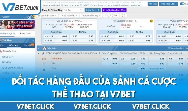 Đối tác hàng đầu của sảnh cá cược Thể Thao tại V7BET